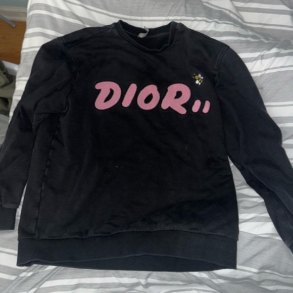 Dior x Kawa Crewneck Sweater with Pink Logo